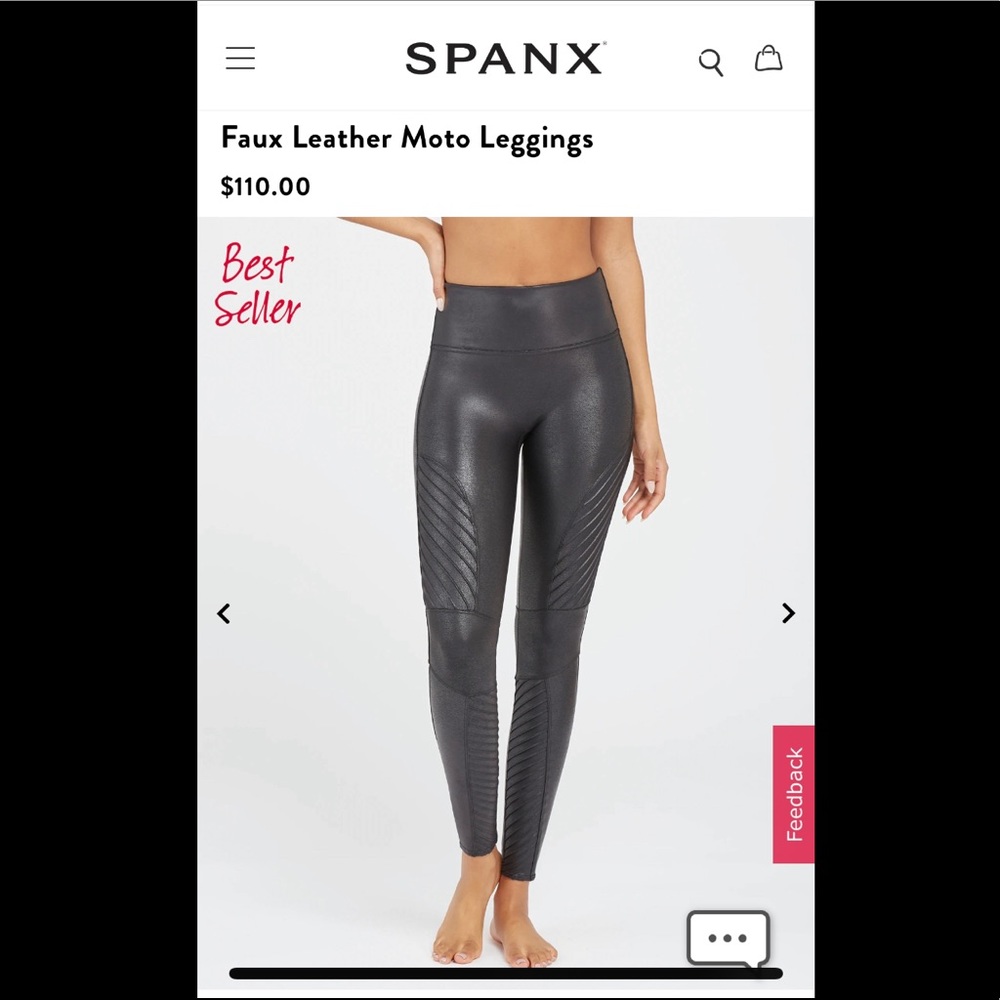 Spank faux leather Moto leggings